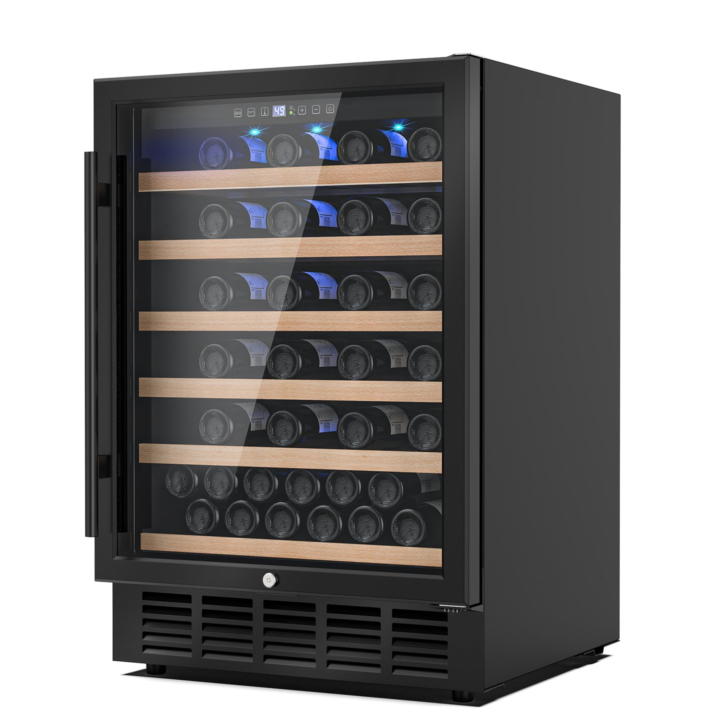 24 inch Wine Cooler Refrigerator, Undercounter Refrigerator Cooler Small Wine Fridge with Single Zone Digital Display for Outdoor, Home Use and Compact Places