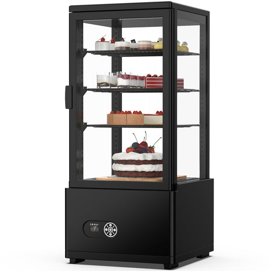 Ecojoy 3Cu. FT (86 L) Commercial Display Cake Refrigerator, Double-Layered Glass Display Cake Fridge with Interior LED Lighting