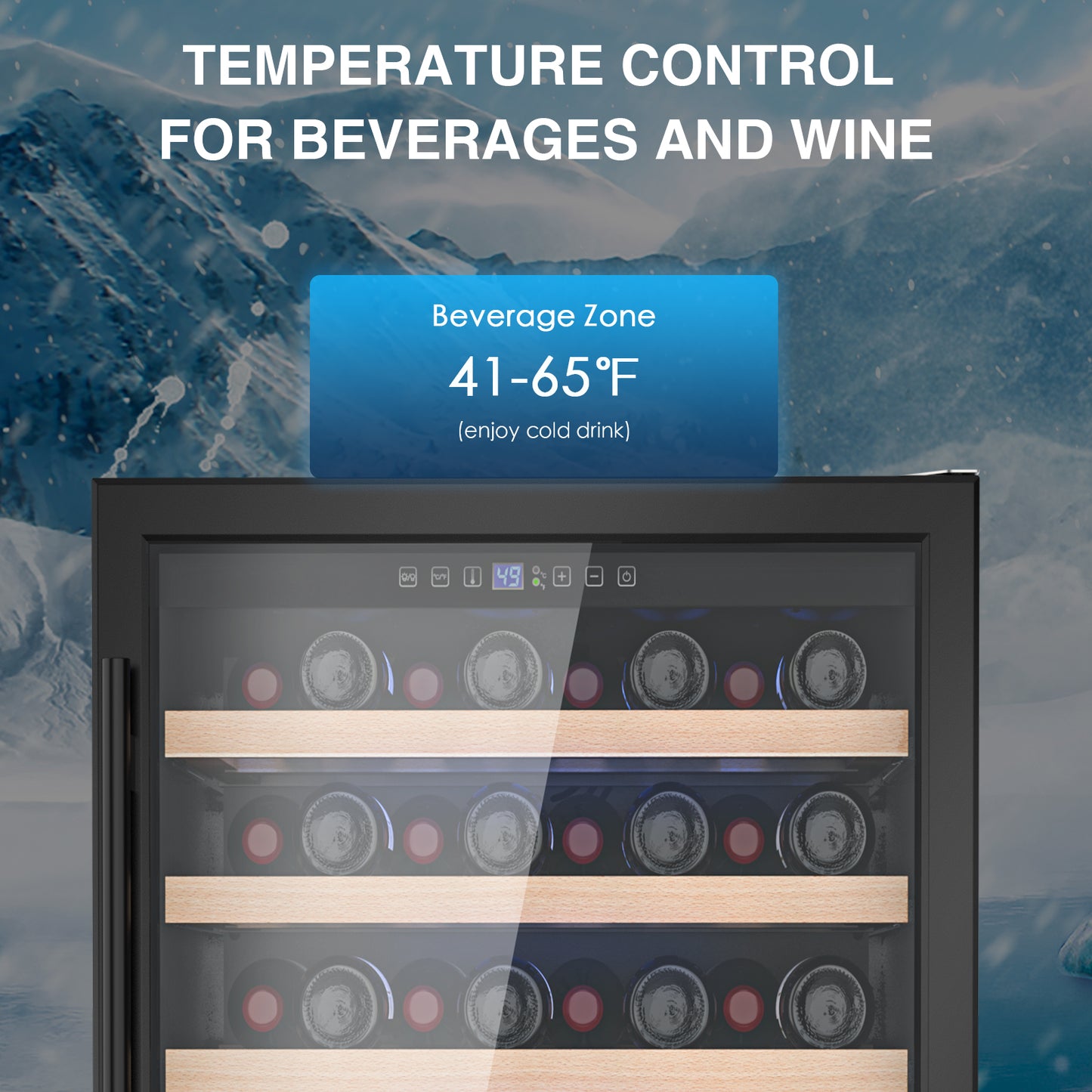 24 inch Wine Cooler Refrigerator, Undercounter Refrigerator Cooler Small Wine Fridge with Single Zone Digital Display for Outdoor, Home Use and Compact Places