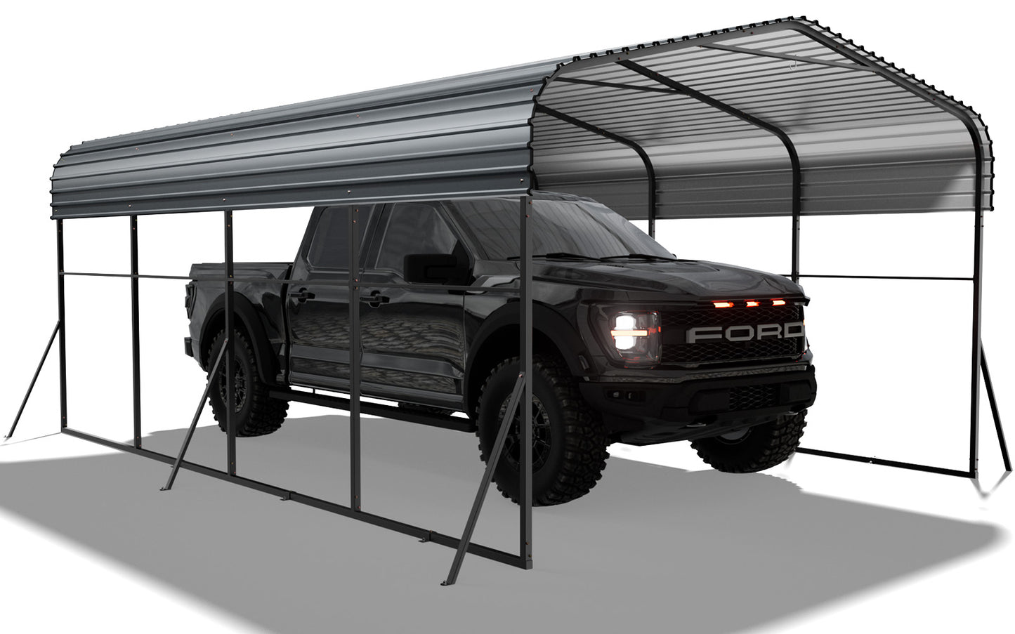 Ecojoy 12' x 20' Outdoor Metal Carport, Heavy Duty Galvanized Steel Carport Canopy