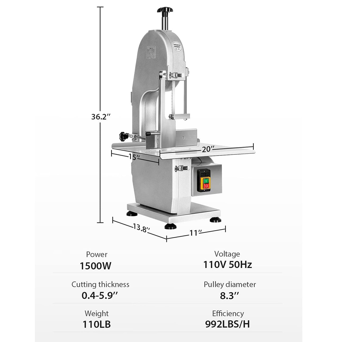 Bone Cutting Machine Frozen Meat Cutter 1500W Commercial Bone Saw Machine Brand