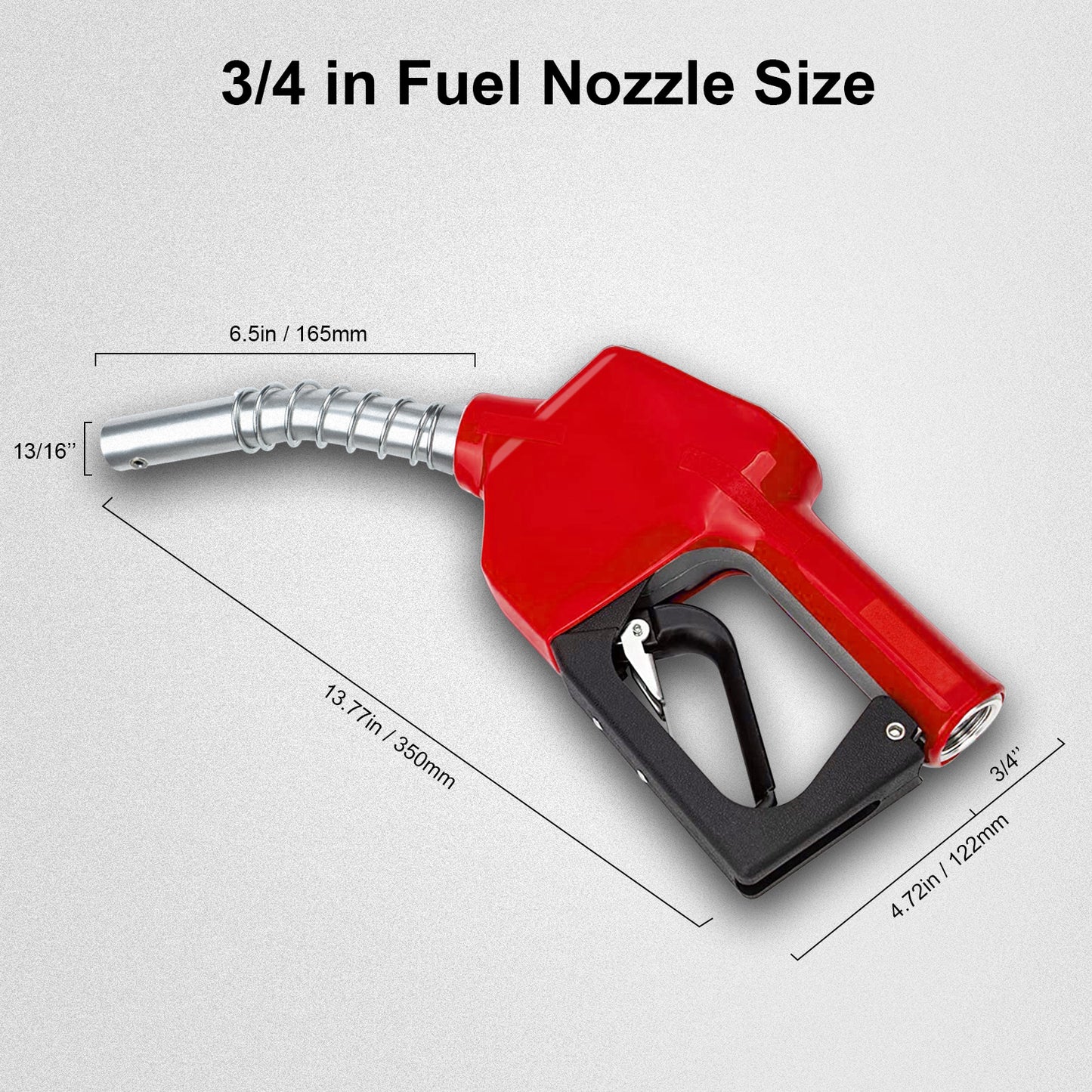 Automatic Shut Off Fueling Nozzle Diesel Fuel Refilling 3/4" NPT 13/16" Spout