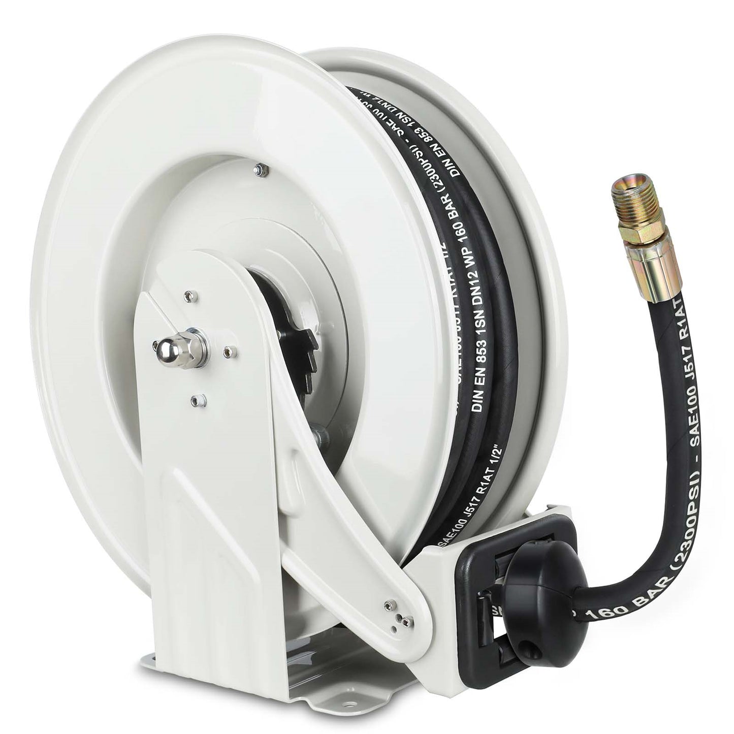 Retractable Oil Hose Reel 1/2" x 50' Heavy Duty Steel Construction Hose Reel