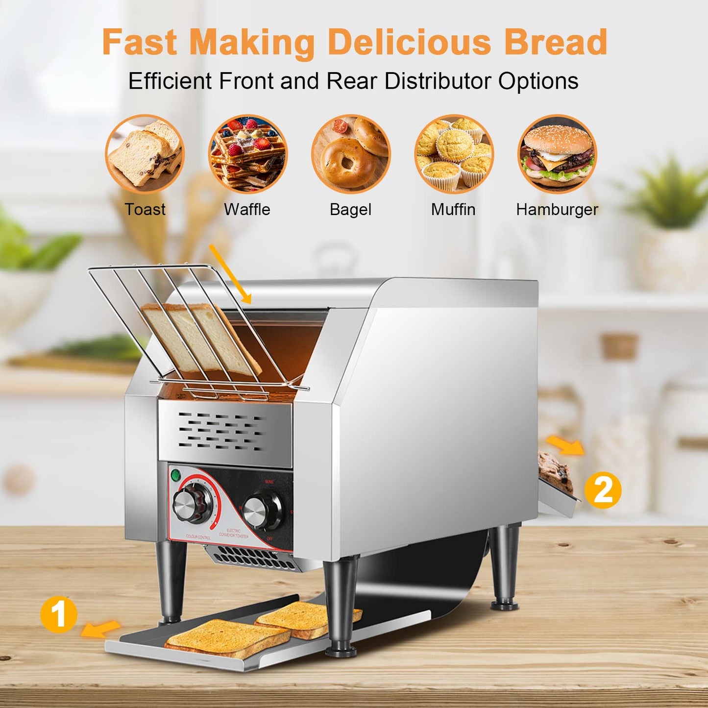 150PCS/H Electric Commercial Conveyor Toaster Tray Toasting Machine Restaurant