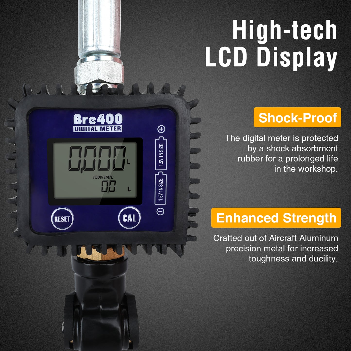 Digital Oil Control Valve Meter Nozzle, Pneumatic Oil Gun with 1/2" NPT Inlet