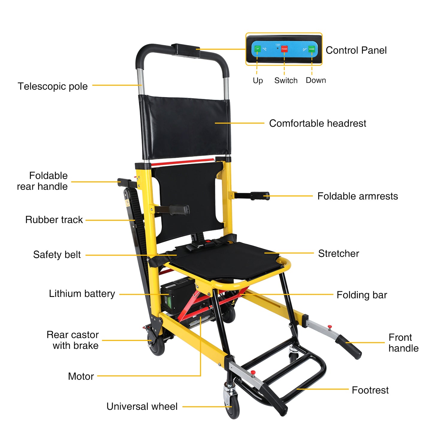 Portable Stair Lifting Motorized Climbing Wheelchair Stair Elevator FDA Approved