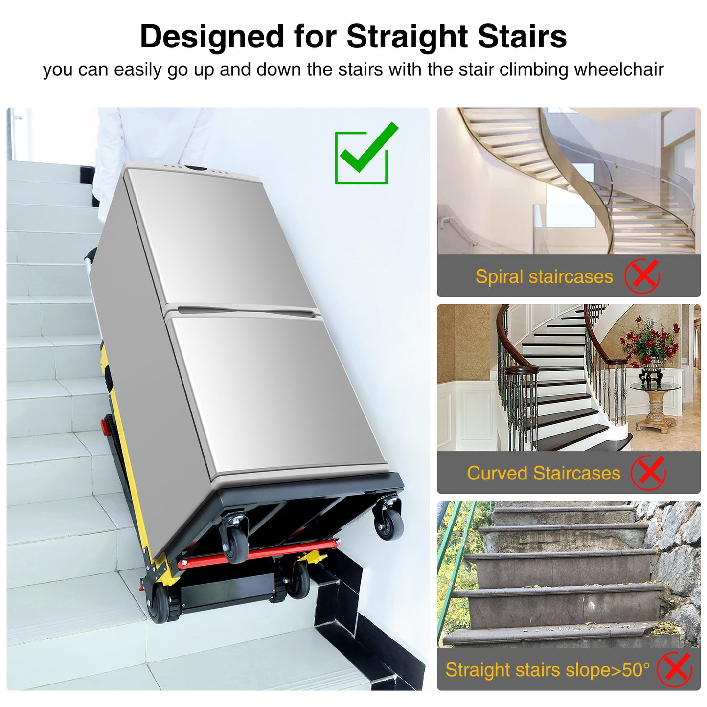 Electric Stair Climbing Hand Trucks 200W Motor 3 Variable Speeds 440lbs Max Load