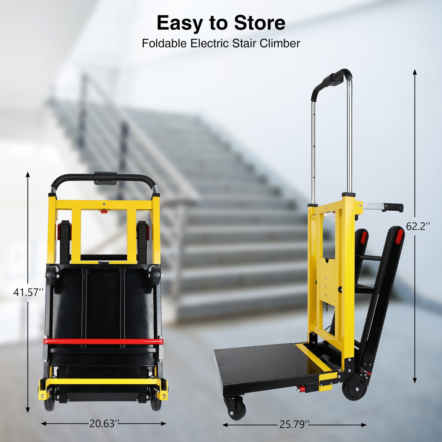 Electric Stair Climbing Hand Trucks 200W Motor 3 Variable Speeds 440lbs Max Load