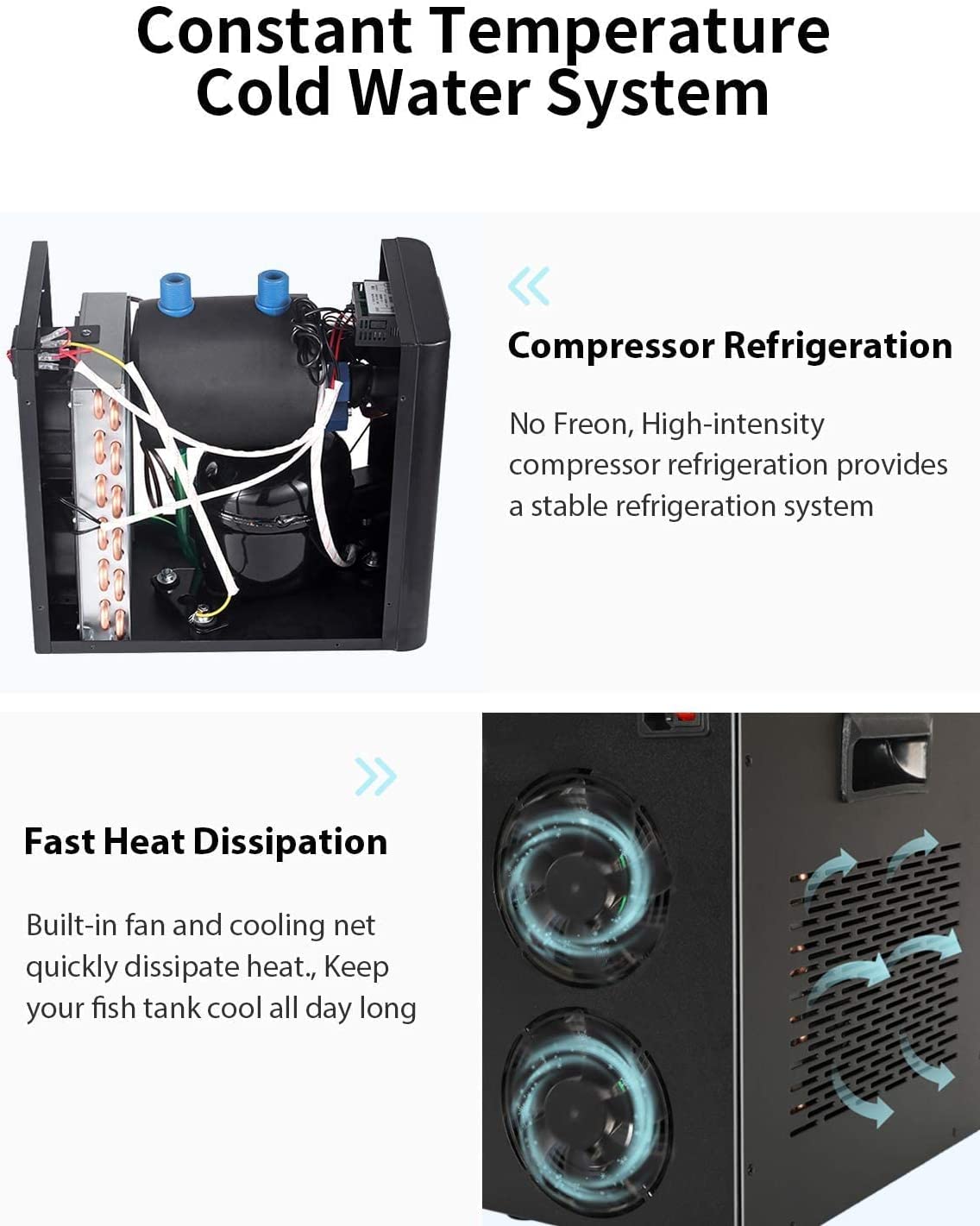 Aquarium Water Chiller 42GAL 1/10HP Fish Tank Water Chiller 160L