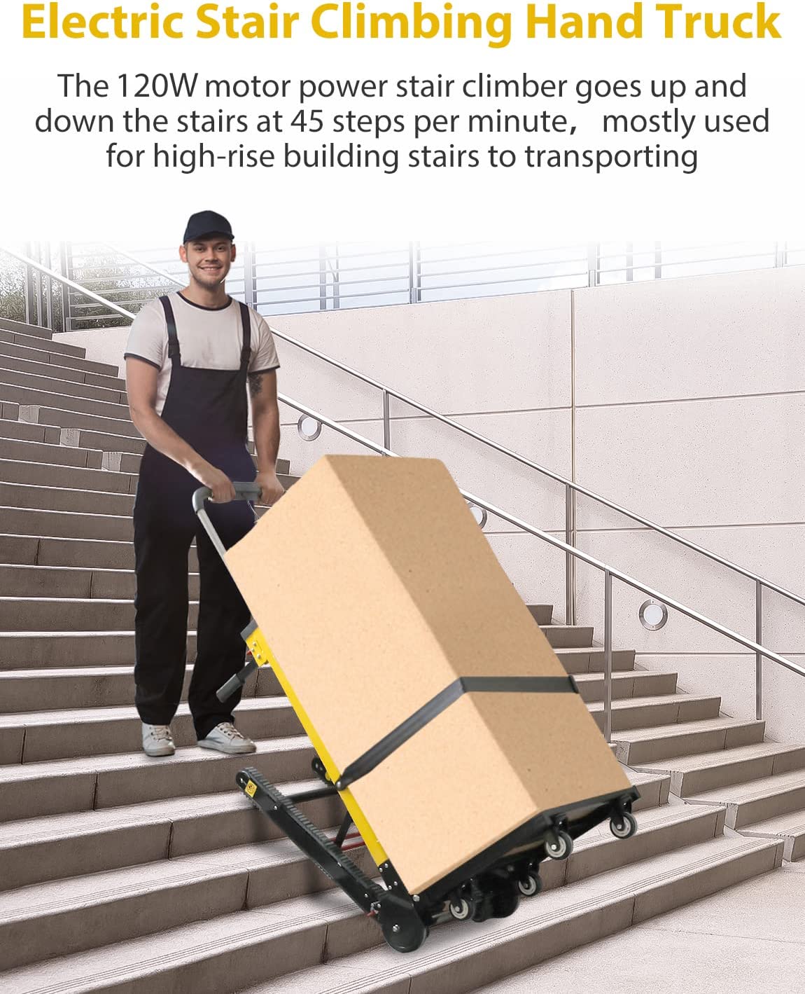 Electric Stair Climbing Hand Trucks Dolly Cart for Moving 441lbs Capacity